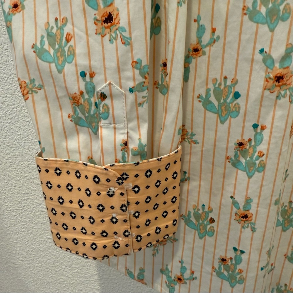 NWT. Ariat REAL Cactus Blossom Kirby Stretch Button Down Shirt L/S Fitted Sz XXL - Picture 8 of 13